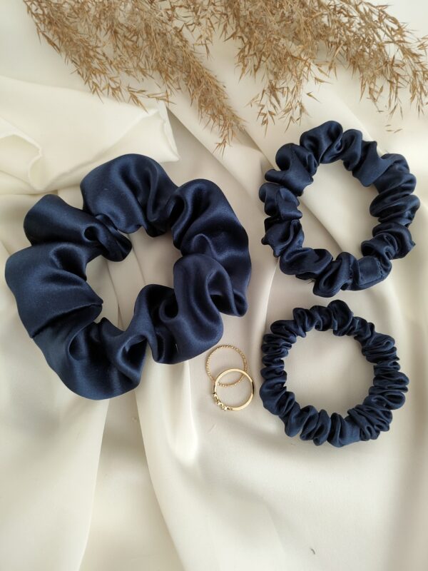 Scrunchie jedwabne | Granatowy