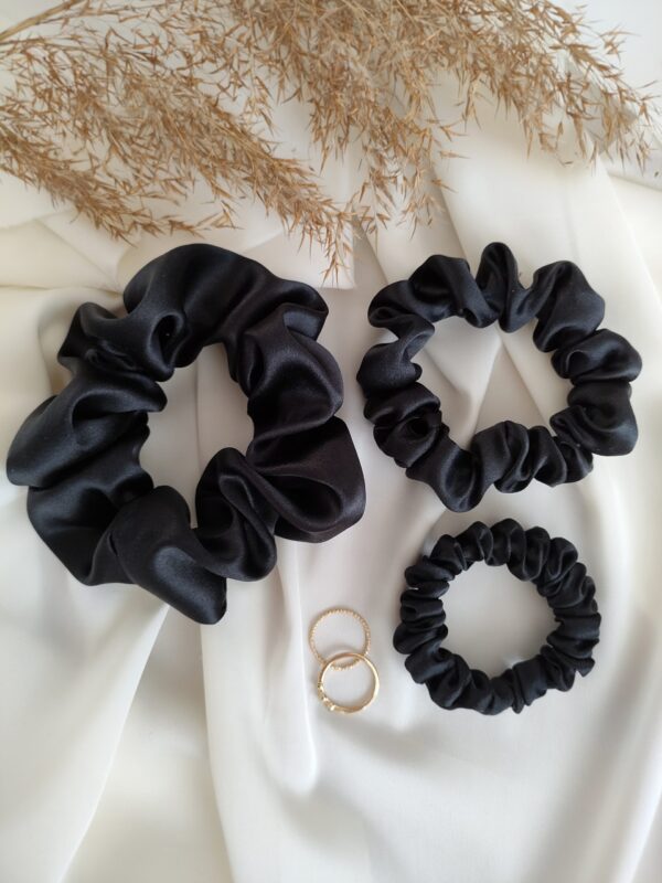 Scrunchie jedwabne | Czarny