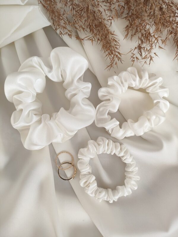 Scrunchie jedwabne | Biały