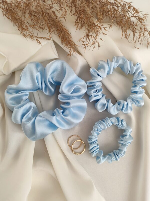Scrunchie jedwabne | Jasny niebieski