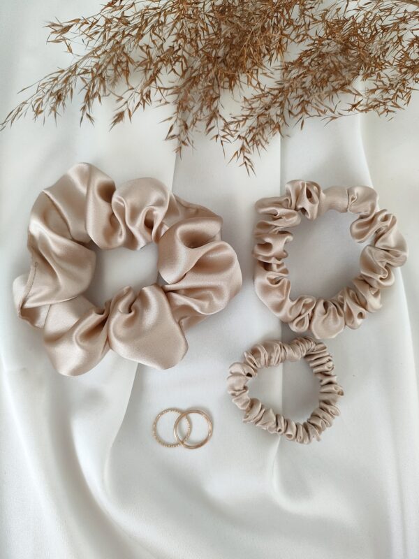 Scrunchie jedwabne | Beżowy