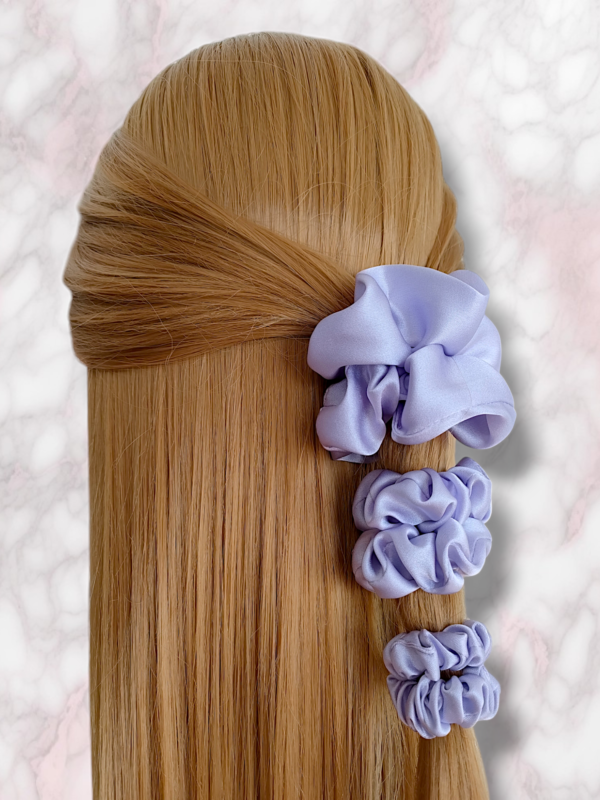 Scrunchie jedwabne | Fioletowy - obrazek 2