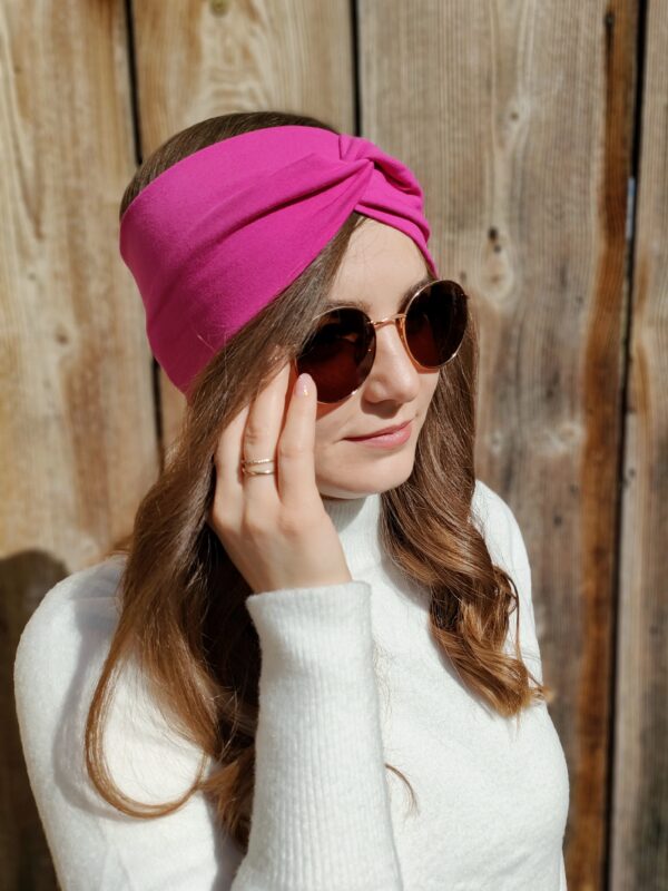 Opaska turban | Amarant - obrazek 2