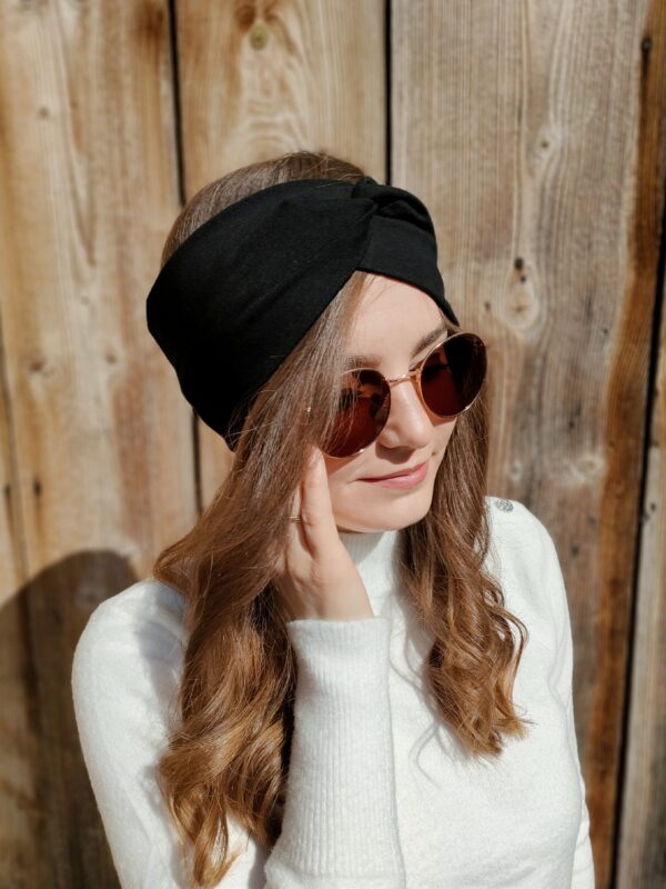 Opaska turban | Czarny - obrazek 2