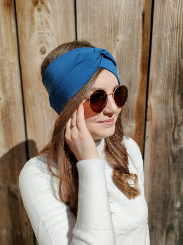 Opaska turban | Jeansowy - obrazek 2