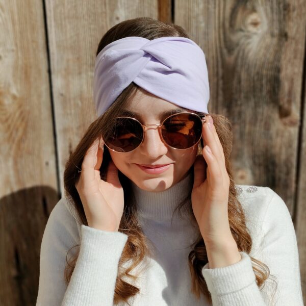 Opaska na głowę turban bawełna | fioletowy