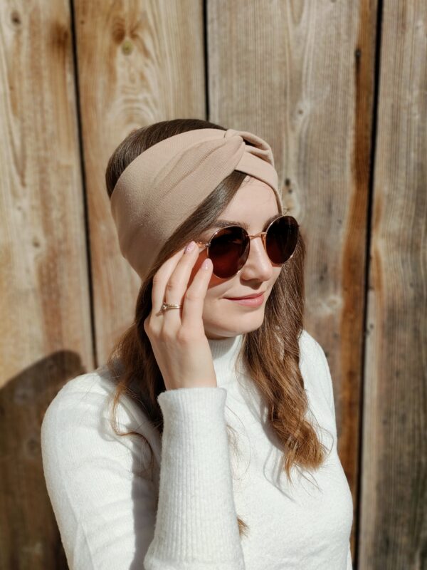 Opaska turban | Ciepły beż - obrazek 2