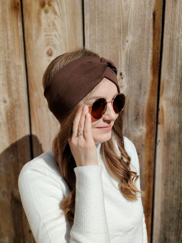 Opaska turban | Brązowy - obrazek 2