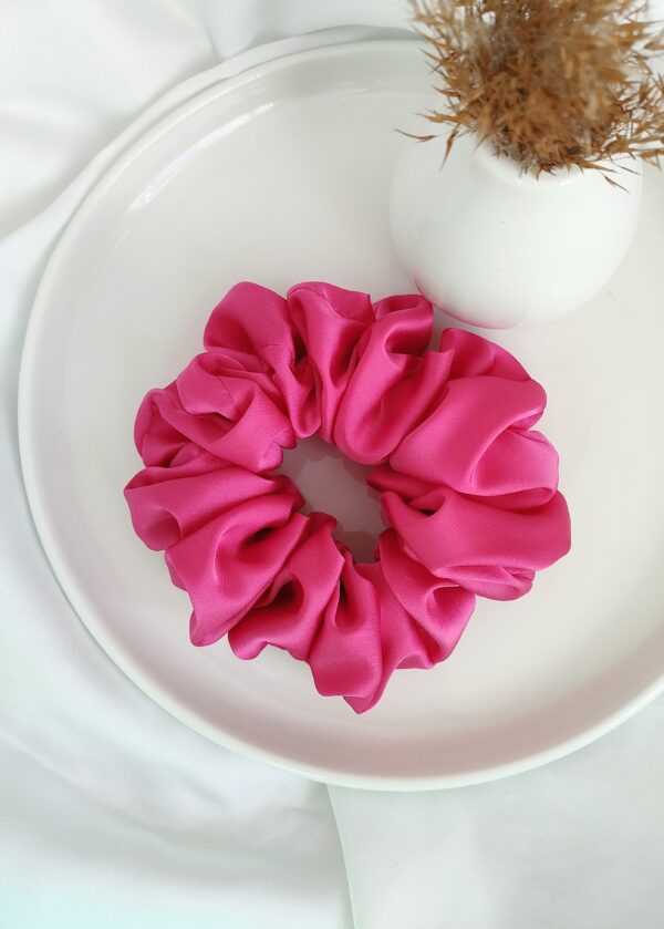 Scrunchie satynowa | Amarantowy
