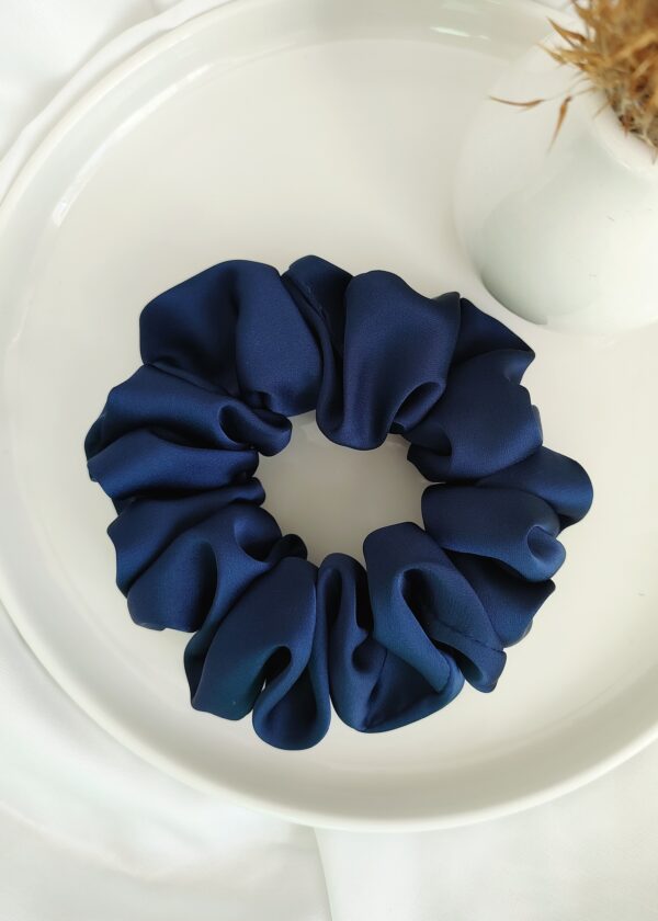 Scrunchie satynowa | Granatowy