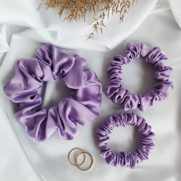 Gumka do włosów scrunchie wiskoza satynowa | fioletowy