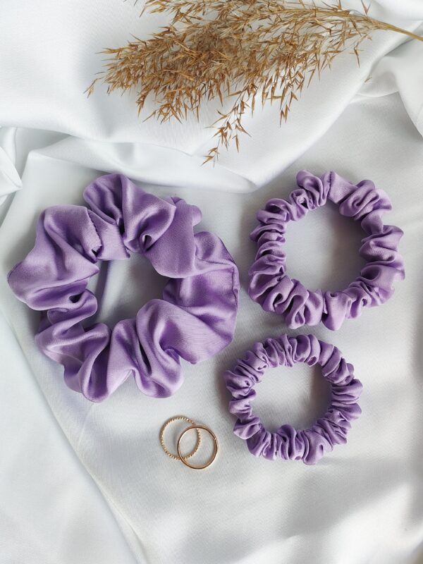 Scrunchie wiskoza satynowa | Fioletowy