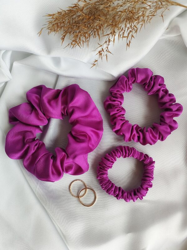 Scrunchie wiskoza satynowa | Fuksja