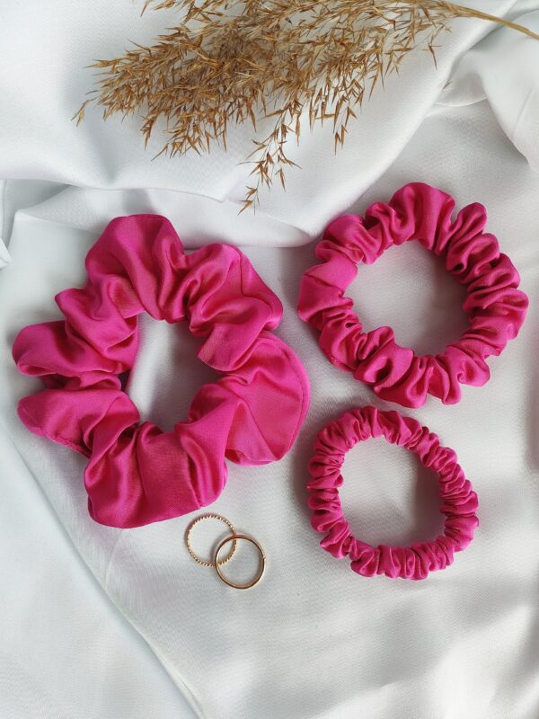 Scrunchie wiskoza satynowa | Amarant