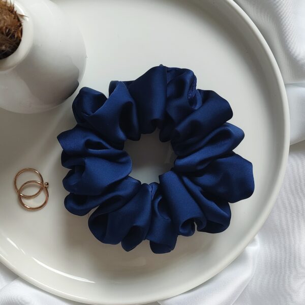 Scrunchie satynowa | Granatowy