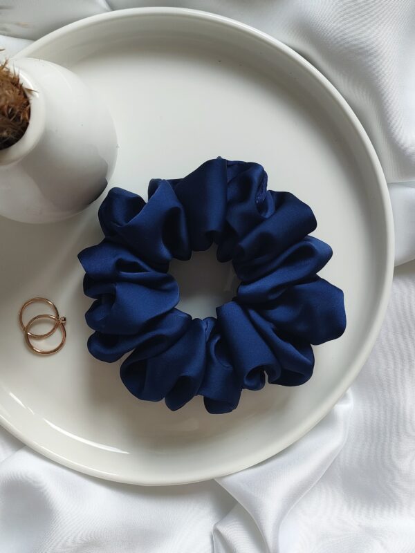 Scrunchie satynowa | Granatowy