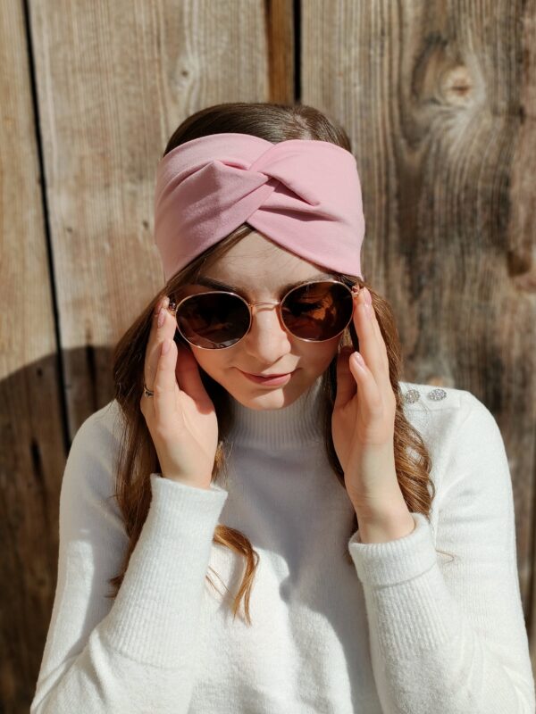 Opaska turban handmade różowa – Zszywka