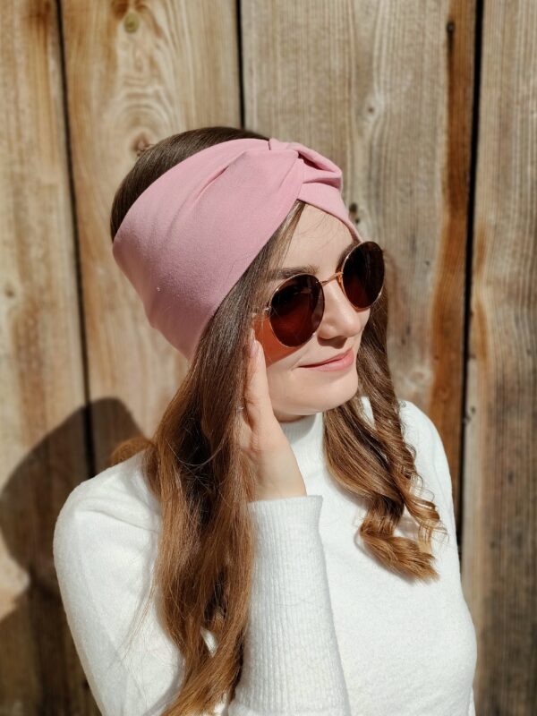 Opaska turban handmade różowa – Zszywka