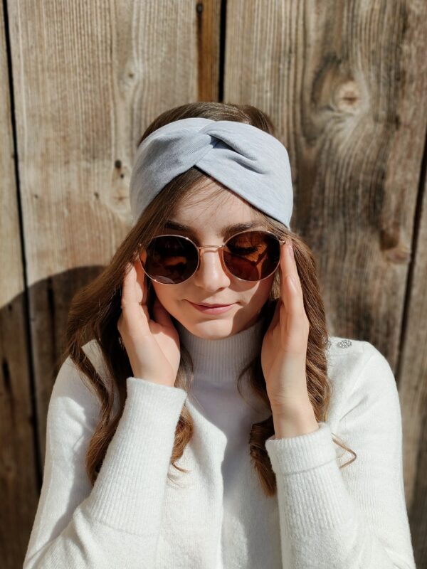 Opaska turban handmade szara – Zszywka
