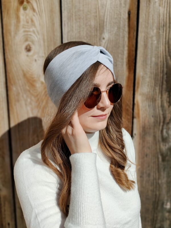 Opaska turban handmade szara – Zszywka
