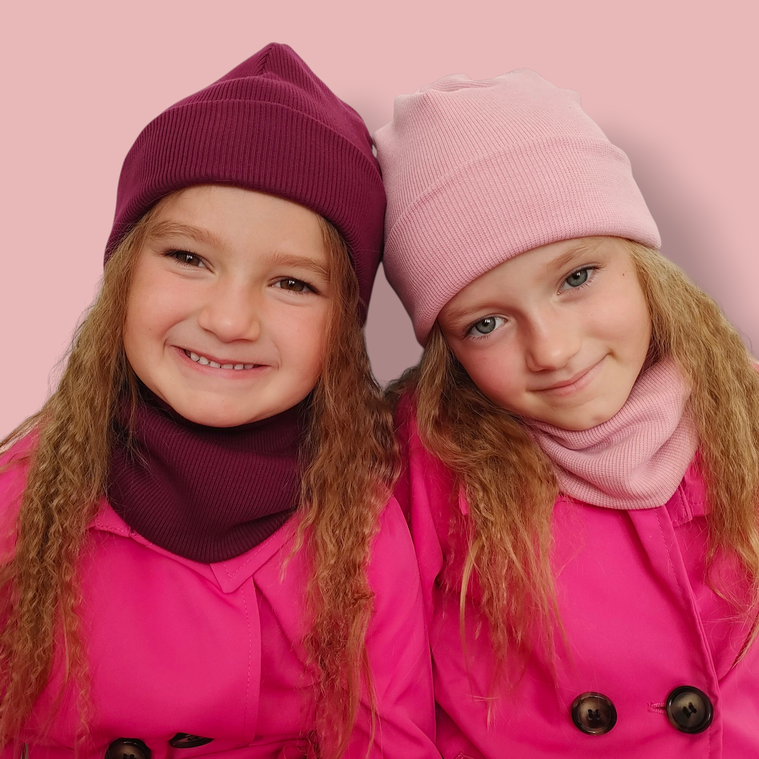 Czapka z kominem dziecięca prążek bawełniany - Zszywka